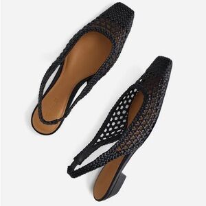 Madewell Black Woven Slingback Flats